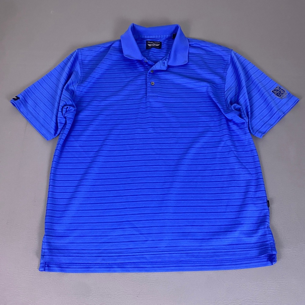 Straight Down Polo Shirt Biltmore 1926 Performance Men's XL Blue Stripe Flawed*‎